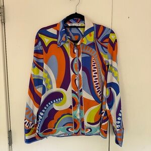 Zara colorful silk blouse